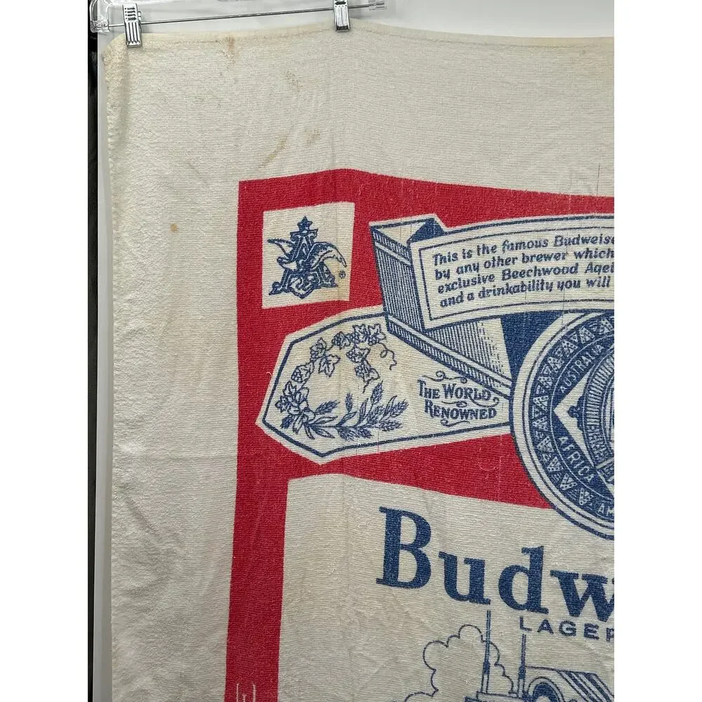 Vintage Budweiser Chicago Beer Towel Bar Towel Memorabilia Collectible As Is HTF